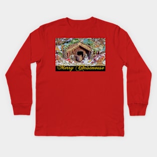 Merry Christmouse card Kids Long Sleeve T-Shirt